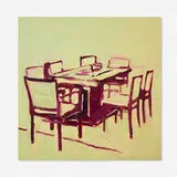 Roger Herman, Chair + Tables, 2007, oil on canvas