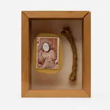 Bruce High Quality Foundation, Self Portrait (Desperado), 2001-10, polyurethane foam with acrylic on playing card in painted box construction with rope