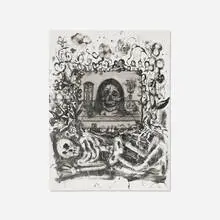 Aurel Schmidt, Mary Mary Quite Contrary How Does Your Garden Grow? Quite Well Since It's Well Fed by Your Body Down Below, 2018, monotype on paper