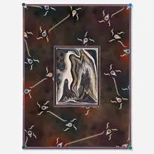 Zach Harris, Mounic Rasta Ray, 2011-13, water-based paint and spray paint on wood assemblage