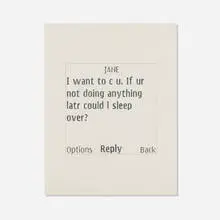 Adam McEwen, Untitled Text Msg (Jane), 2007, graphite on paper
