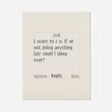 Adam McEwen, Untitled Text Msg (Jane), 2007, graphite on paper