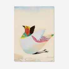 Benny Andrews, Easter Hen, 1990, mixed media collage on paper