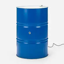 Roman Signer, Innenraum, 2002, painted steel barrel, lamp
