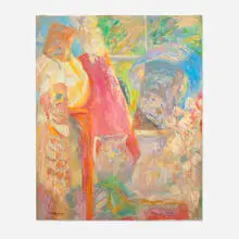 George McNeil, Untitled (Interior Scene), 1987, oil on canvas