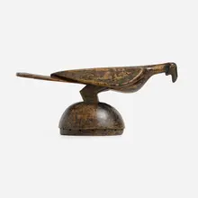 Bird headcrest by African, carved wood, sold Oct 2025