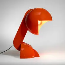 Gae Aulenti, Rare La Ruspa lamp, 1968, enameled metal