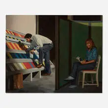 Randy Dudley, Green Screen, 1980, oil on Masonite