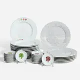 Zeitler and Minners Designs, Collection of tableware from the Four Seasons, New York, transfer-printed porcelain