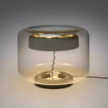 Rare table lamp, model 535 by Gianfranco Frattini, 1966, glass, enameled and perforated aluminum, enameled steel, sold Oct 2025