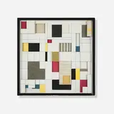 Angela Korda, Collage Construction, 1950, paper collage construction in artist's frame