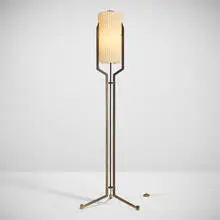 Rare floor lamp, model 257 by Angelo Lelii, c. 1959, brass, white glass, enameled brass, sold Oct 2025