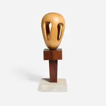 Les Kleinberg, Untitled (Totem), 1964, carved wood, stone