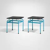 J. J. P. Oud, Occasional tables, pair, enameled steel, slate