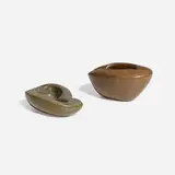 Leza McVey, Ashtrays, set of two, c. 1950, glazed stoneware