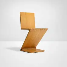 Gerrit Rietveld, Zig Zag chair, 1932 / 1969, elm, brass