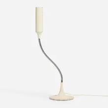 Table lamp, model 595 by Gino Sarfatti, 1961, enameled aluminum, crackle-lacquered steel, chrome-plated steel, sold Oct 2025