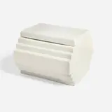 Ettore Sottsass, Lidded box, model Y27 from the Yantra series, 1969, glazed white clay