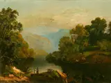 H. D. Holt, Highland Landscape with Figures, Oil on canvas