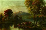 Francois Regis Gignoux, River Landscape, Oil on canvas