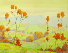 Benson Bond Moore, Overlooking the Valley, Watercolor