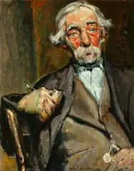 August F. Lundberg, Old Man with a Pipe, Oil on canvas