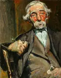 August F. Lundberg, Old Man with a Pipe, Oil on canvas