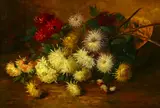 Emile Godchaux, Still Life with Astors, Oil in canvas