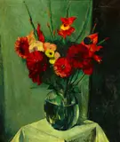 Maurice Molarsky, Spring Bouquet in Glass Vase, Oil on canvas