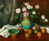 Stanislaus Poray, The Turquoise Vase, Oil on canvas