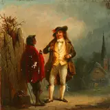 Alfred Jacob Miller, Paul (The Art Student) Encounters the Elegant Model (Novel by Balzac)