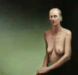 Rebecca Davenport, Bare Breasted Woman, Oil on canvas