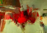 Fran Lachman, Symphony in Red 1971, Oil on canvas