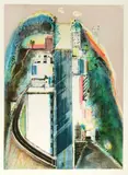 Wayne Thiebaud, Steep Street, Color aquatint and drypoint with soft ground etching