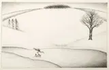 Arnold Friedman, Skater and Dog, Lithograph