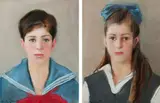 Christine Herter Kendall, PORTRAITS OF A YOUNG GIRL AND A YOUNG BOY: A PAIR, each signed and dated 1918, Pastel on paper