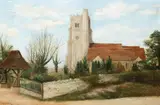 C. H. Mower, Gated Churchyard, Oil on canvas