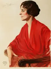 Joseph Cummings Chase, Portrait of Ruth Draper, Oil on board