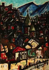 N. E. Dronyekov, View of Tblisi (Georgia), Oil on board