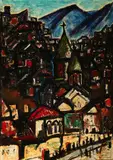 N. E. Dronyekov, View of Tblisi (Georgia), Oil on board