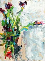 Carl Plansky, Floral Abstraction, Oil on canvas