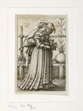 Hans Sebald Beham, Lady and Death, 1541, Engraving - Plate: 3 1/16 in x 1 15/16 in