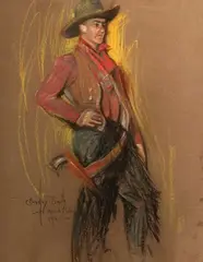 Bradley Smith, Cowboy, Pastel on paper