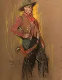Bradley Smith, Cowboy, Pastel on paper