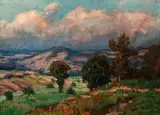 Ota Bubeníček, Above the Valley, Oil on board