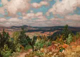 Ota Bubeníček, View Over Distant Hills, Oil on board
