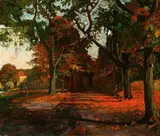 Fritz Genutat, Landscape, Oil on canvas