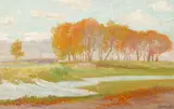 Léon Barotte, Autumn Landscape, Oil on canvas