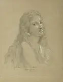 William Adolph Bouguereau, Portrait of a Girl, Pencil drawing highlighted with white chalk on paper