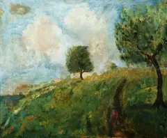 David Davidovich Cherson Burliuk, Sunny Hillside, Oil on canvasProvenance:By descent from the grandfather